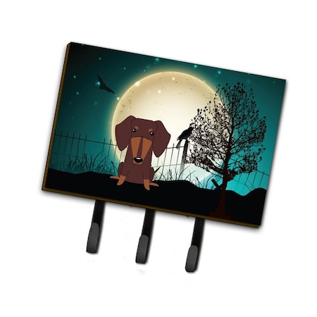 Jensendistributionservices Halloween Scary Dachshund Chocolate Leash or Key Holder MI1708372